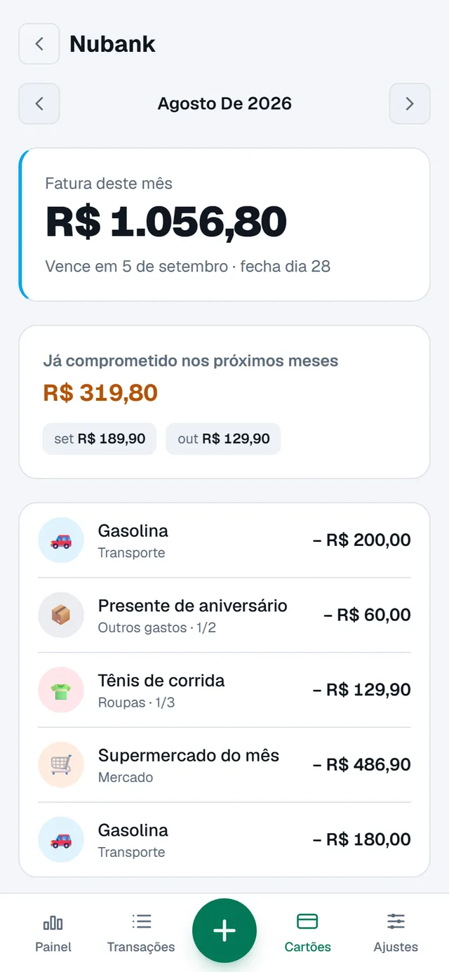 A fatura fecha sozinha — Grana Certa