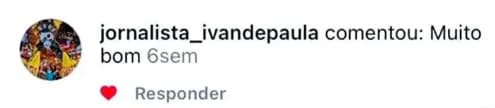 Comentário de jornalista_ivandepaula: “Muito bom”.